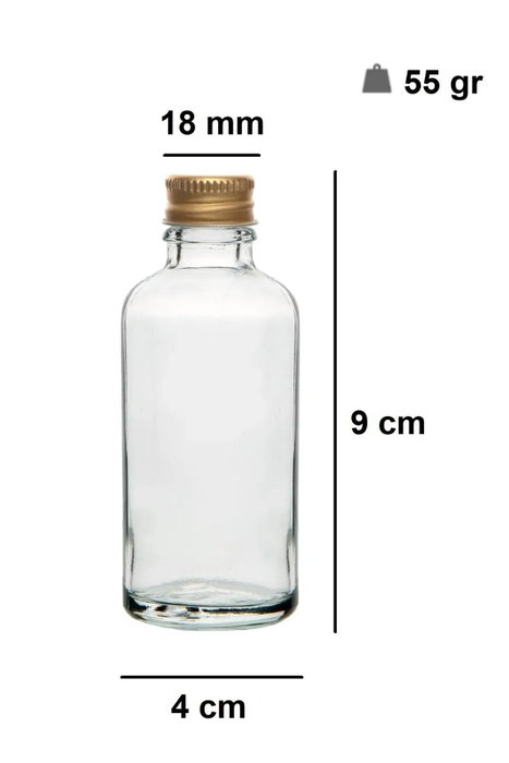 Hermia Juego de 12 Botellas de Vidrio con Acentos Dorados Hermia Juego de 12 Botellas de Vidrio con Acentos Dorados